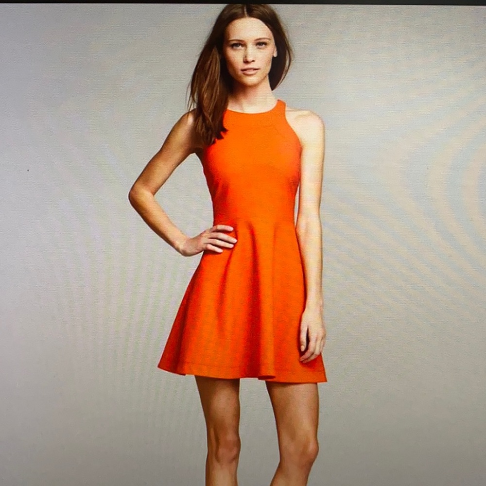 Elizabeth and James Magdelena Fit and Flare Dress in "Tang" (orange) size 0